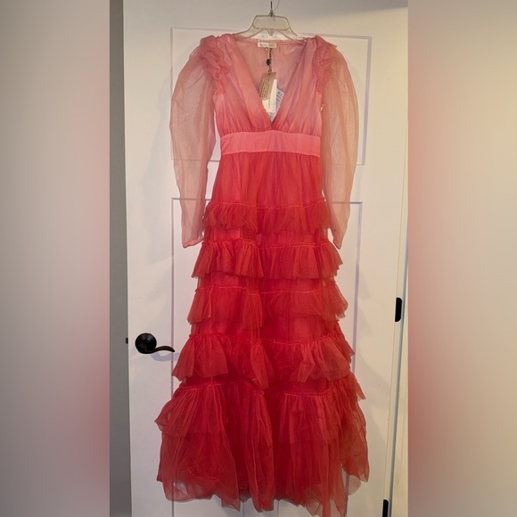 New LoveShackFancy Francoise Gown in Millennial Pink Ombre 2 - Picture 4 of 7